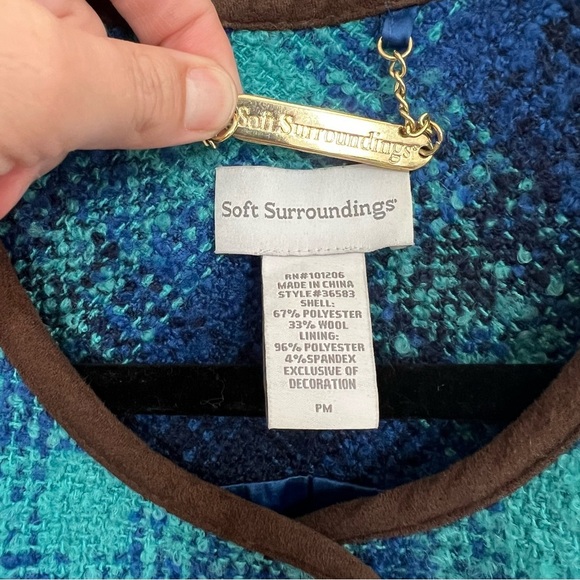 Soft Surroundings Boucle Plaid Wool Blend Jacket - Picture 8 of 14